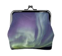 Aurora Women's Leather Kiss-Lock Coin Purse,Double-Sided Full Print Pattern,Ultra-Fine Fiber Leather,Small Clutch Wallet for Cash,Cards,Coins