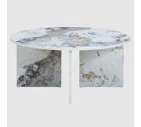 aurora wooden round coffee table in pandora marble effect