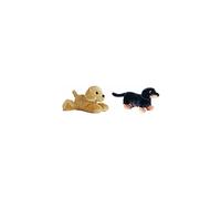 AURORA World 31294 Mini Flopsie Golden Retriever Plush Toy & 8-inch Flopsie Dachshund
