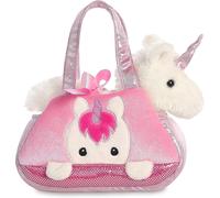 Aurora World 32795 Aurora Fancy-Pal Peek-A-Boo Pet Carrier, Pink and White, 8in,