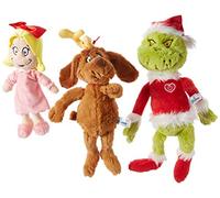 Aurora World Dr. Seuss Cindy Lou Who 12", Grinch Santa 19", & His Dog Max 18" Christmas Special Set of 3 Plush