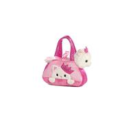 Aurora World Fancy Pals Pet Carrier, Peek-A-Boo Princess Kitty Pink, White, 7 inches