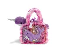 Aurora World Pet Carrier Plush Toy Animal, Fancy Pals Narwhal, 15cm
