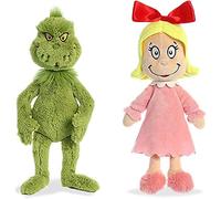 Aurora World Plush - Dr. Seuss The Grinch 18in with Dr. Seuss Cindy Lou Who 12in