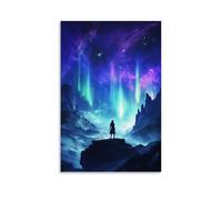 Aurora Zodiac- Northern Lights Illuminating Astral Signs Modern Hanging Wall Decor - Artistic Mural Print16x24inch(40x60cm)