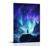 Aurora Zodiac- Northern Lights Illuminating Astral Signs Modern Hanging Wall Decor - Artistic Mural Print24x36inch(60x90cm)