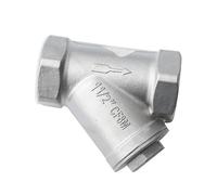Aurorad 100 Meshes Y Strainer 1/2'' - 2'' BSP Female thread 304 Stainless Steel 800PSI Filter SS304 SS201 Threaded Valve (Color : 1-1/2", Size : SS304)