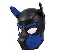 yinung Dog Head Masks Animal Full Face Head Mask Neoprene Material，for Halloween Cosplay Novelty Costume Performance Props Gifts (Color : Blue)