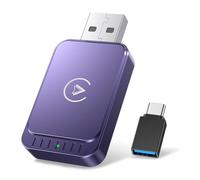 AuroraLink Wireless Carplay Adapter & Android Auto Wireless Adapter 2-in-1 Fast & Stable Carplay Wireless Adapter Convert Wired to Wireless Car Play Adapter for iPhone 10+/Android 11+ (Dark Purple)