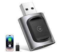 AuroraLink Wireless Carplay & Android Auto Adapter 2-in-1 Stable & No Delay Carplay Wireless Adapter Convert Wired to Wireless Car Play Dongle for iOS 10+/Android 11+ (Grey)