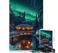 Auroras Embrace︰ The Gazebo Under Northern Lights 1000 Piece Jigsaw Puzzles for Adults Jigsaw Intellect Fun Slow Leisure Exact Edges Great Gift (38X26CM)