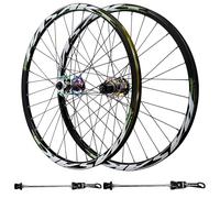 AuroraXQ 24 Inch Mountain Bike Wheelset, HG Hub Aluminum Alloy Double-Wall Rim Quick Release Disc Brake MTBs Front/Rear Wheel Compatibility 7-12 Speed and 1.25~2.25" Tire(Multicolor)