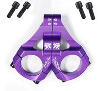 AuroraXQ Mountain Bike Direct Mount Bike Stem 31.8mm Bar Clamp, 2 Pieces Lightweight Split Design for Dual Crown Forks, Adjustable Extension 47-52mm(Purple)