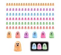 Auroriel 100 Pieces Halloween Mini Ghost Figures Glowing Resin, Glow in the Dark Party Favors, Decoration for Dollhouse, Mini Garden, Kids Room, Gift for Children & Frien