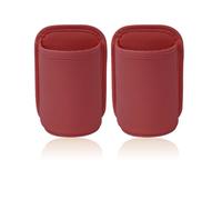 Auroriel 2 Piece Car Cup Holder, Backseat Clip, Large Cup and Bottle Holder, Multifunctional Door Pocket, Storage Organizer, Red PU Leather