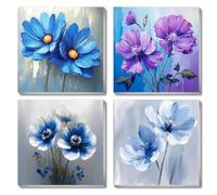 Auroriel 4 Piece Paint By Numbers Set For Adults Children Easy Framed Paint By Numbers Sets DIY Simple Flower Acrylic Oil Painting Numbers Sets For Home