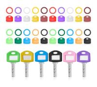 Auroriel 40 Piece Key Marking Caps, Square Key Caps in 10 Colors, 2 Styles, for Easy Identification of Front Door Keys, Practical Key Caps Set