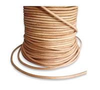 AURORIS - 10 m roll of leather cord round - diameter 4 mm - natural (undyed)