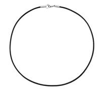 Auroris Genuine Leather Chain Black 2 mm Thick with Lobster Clasp without Stainless Steel Connecting Ring, Leather