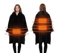AURORRAN Heated Oversized Hoodie Blanket Large Flannel Sherpa Wearable Blanket Hoodie Sweatshirt Soft Cozy Warm Safety Low Voltage (NO.1)