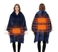 AURORRAN Heated Oversized Hoodie Blanket Large Flannel Sherpa Wearable Blanket Hoodie Sweatshirt Soft Cozy Warm Safety Low Voltage (NO.3)