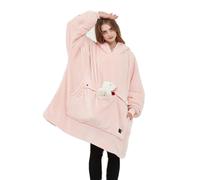AURORRAN Heated Wearable Blanket Hoodie Oversized Large Flannel Sherpa Blanket Hoodie Sweatshirt Soft Cozy Warm Safety Low Voltage (NO.2)