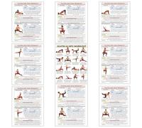 Auroscent Glutes and Hips Workout Charts - Booty Exercise Routine Chart for Home Gym - Lower Body Training Guide for Squats, Bridges, and Lunges