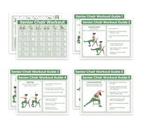 Auroscent Senior Exercise Chair Workout Poster, 30-Day Stretching and Gentle Seated Exercise Chart