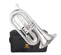 AUROSUS JMB-170N Marching Baritone in Bb, Nickel Plated Brass Instrument for High School Beginners and Intermediate Students