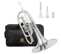 AUROSUS marching mellophone jms 611 professional mellophone for marching band instruments high grade brass with monel pistons nickel plated finish ideal for student beginners to intermediate