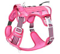 Auroth Tactical Anti Pull Dog Harness Adjustable Breathable Pet Vest Harness for Medium Large Dog Reflective Dog Harness Military Materials Size XL, Pink Camo