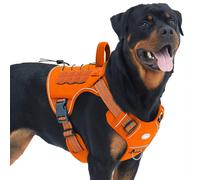AUROTH Tactical Dog Harness for Large Dogs No Pull Adjustable Pet Harness Reflective K9 Working Training Easy Control Pet Vest Military Service Dog Harnesses Orange L