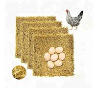 AuroVyrv Chicken Nesting Box Pads 4 Pack 12x12 Inch - Waterproof Washable Hen Nesting Pads, Easy Clean Reusable Nest Boxes Liners, Fake Grass Mat Artificial Indoor Turf with Drain Holes