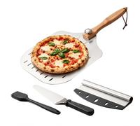 AurrSccen 12 Inch Perforated Pizza Peel for Baking Pizzas and Artisan Bread