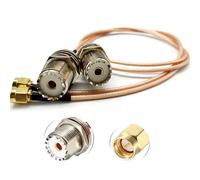 AURSINC Handheld Antenna Cable - RF Coax SMA Male to UHF Female SO-239 Cable * 2-Pack for RF Applications | CB Radio | Handheld Radio Antenna | Walkie Talkie | 2Ft/60cm | Impedance 50ohm