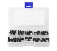 AurSoltriad 60pcs 10 Values L7805CV LM317T Transistor Assortment Kit, Voltage Regulator and Adjustable Transistor Set with Clear Storage Box for Electronics Repair and DIY Projects