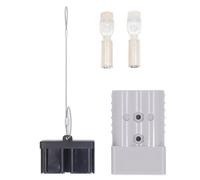 AurSoltriad Battery Quick Connector 2/0 AWG, Electric Forklift Charging Plug with PC Cover, 350A 600V High Conductivity Silver Plated Copper Terminal for Winch Trailer Trolling Motor