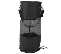 AurSoltriad Boat Trash Bag, Reusable Waterproof Mesh Garbage Bag for Boat, Oxford Cloth Outdoor Trash Storage with Elastic Top and Buckle Strap for Kayaking Camping Travel (Black)