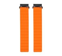 AurSoltriad Silicone Watch Band for Fenix 7S 6S 5S, 20mm Quick Release Sports Strap with Strong Closure, Adjustable Sweat Resistant Replacement Band for Men (Gray Orange)