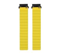 AurSoltriad Silicone Watch Band for Fenix 7S 6S 5S, 20mm Quick Release Sports Strap with Strong Closure, Adjustable Sweat Resistant Replacement Band for Men (Black Yellow)