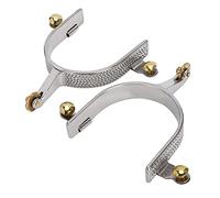AurSoltriad Western Horse Spurs for Men, Stainless Steel Riding Spurs with Brass Gear, Smooth Edged Roping Spurs for Safe Horseback Riding, Durable Cowboy Spurs with Polished Finish