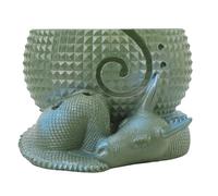 AurSoltriad Yarn Storage Bowl with Holes, Dragon and Egg Design Resin Yarn Holder for Crocheting Knitting Projects, Functional Craft Organizer with Two Accessory Slots for Home Use (Olive Green)