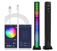 AURTEC RGB Music Rhythm Light, Voice Activated LED Atmosphere Light with App Control, for Gaming, Car, PC, TV, Party and More (One Piece, Black)