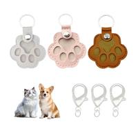 AURTHOS Dog Fur Keepsake Keyring 3Pcs Pet Hair Keepsake Cute Pet Paw Shaped Leather Keychain for Dog Cat Pets Memorials Hair Storage Pouch Hair Collector Keychains Gift for Pets Lovers