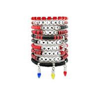 AURTHOS for Stranger TV Merch Friendship Bracelet 10Pcs Stackable Stretch Inspired Bracelets Movie Themed Bracelet Merchandise for Fans Birthday Easter Gifts
