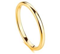 Aurum And Adorn 2mm 4mm 6mm Gold Plated Ring, Anniversary Engagement Rings for Women Men, Promise Ring for Her, High Polish Comfort Fit H 1/2 - T 1/2