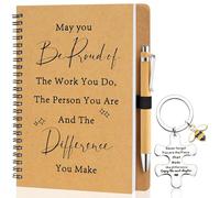 Aurvivia 3Pcs Leaving Gifts for Colleagues,Thank You Gifts Employee Appreciation Gift,100 Pages Kraft A5 Notebook with Ballpoint Pen and Keychain for Staff Colleagues Teachers Friends