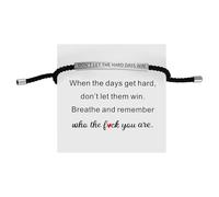 Aurvivia Inspirational Bracelets for Women,Dont Let The Hard Days Win Bracelet,Strength Bracelet with Card,Adjustable Rope,Inspirational Gifts for Family Friends Girls