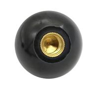 AURVIX Round knob 1pc M4/M5/M6/M8/M10/M12 Thread Black Plastic Ball Shaped Head Clamping Nuts Knob 16mm/20mm/25mm/30mm/35mm/40mm(A5)