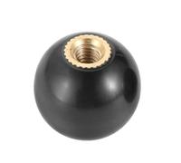 AURVIX Round knob 2 Pack M4/M5/M6 Threaded Ball Knob Clamp Nut Copper Core Handle Plastic Red/Black(M4X16mm(Red) 2pcs)